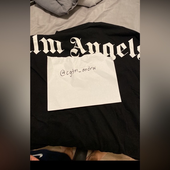 Size: XS Black Palm Angels Logo Print Long Sleeve T-Shirt - Picture 9 of 9